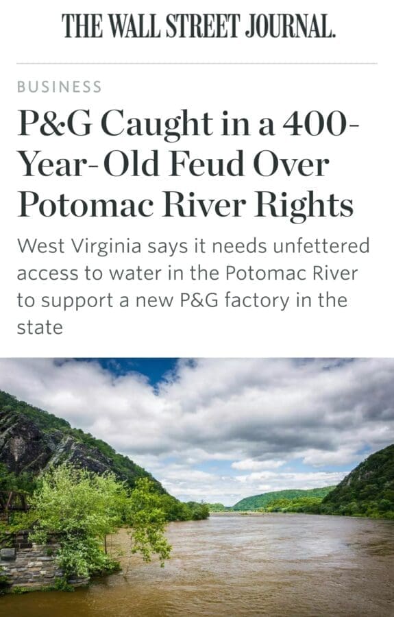 wall street journal adam van grack potomac river